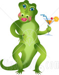 35845-Clipart-Illustration-Of-A-Flirty-Female-Alligator-Standing-On-Her-Hind-Legs-And-Holding-A-.jpg