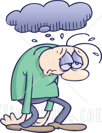 21318-Clipart-Illustration-Of-A-Sad-And-Depressed-Gloomy-Man-Sulking-And-Walking-Under-A-Rain-Cl.jpg